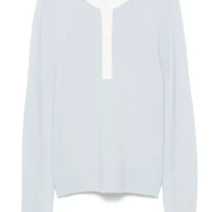 Sandro 天藍色 Henley 領針織上衣