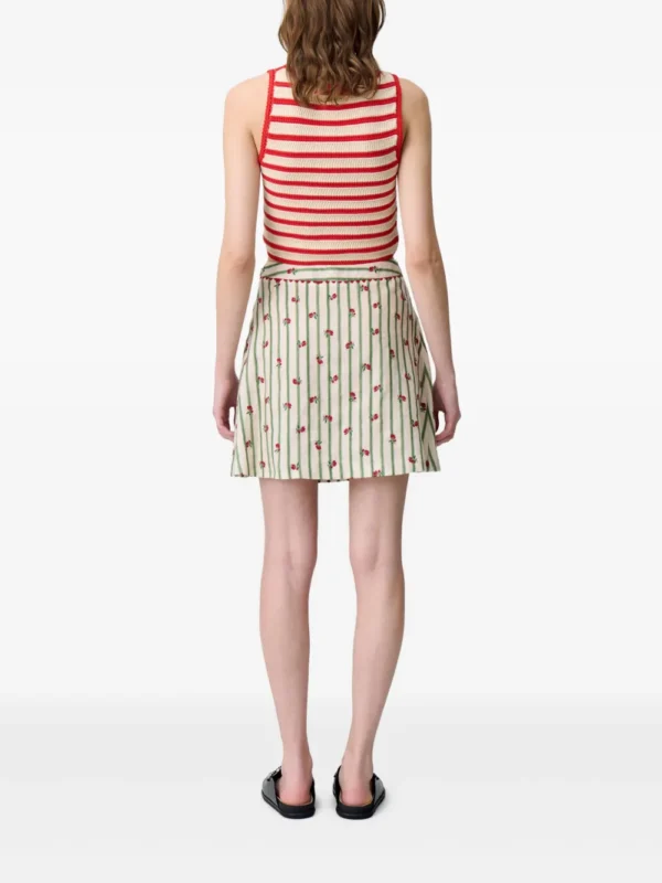 Claudie Pierlot 直條花卉刺繡 A 字迷你裙 - Image 2